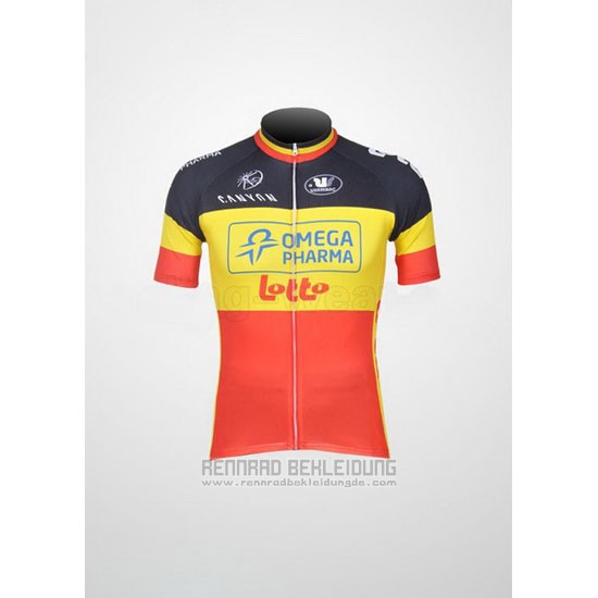 2011 Fahrradbekleidung Omega Pharma Lotto Champion Belga Trikot Kurzarm und Tragerhose - zum Schließen ins Bild klicken